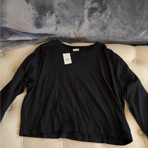 J. Crew Long-sleeve cropped crewneck tee